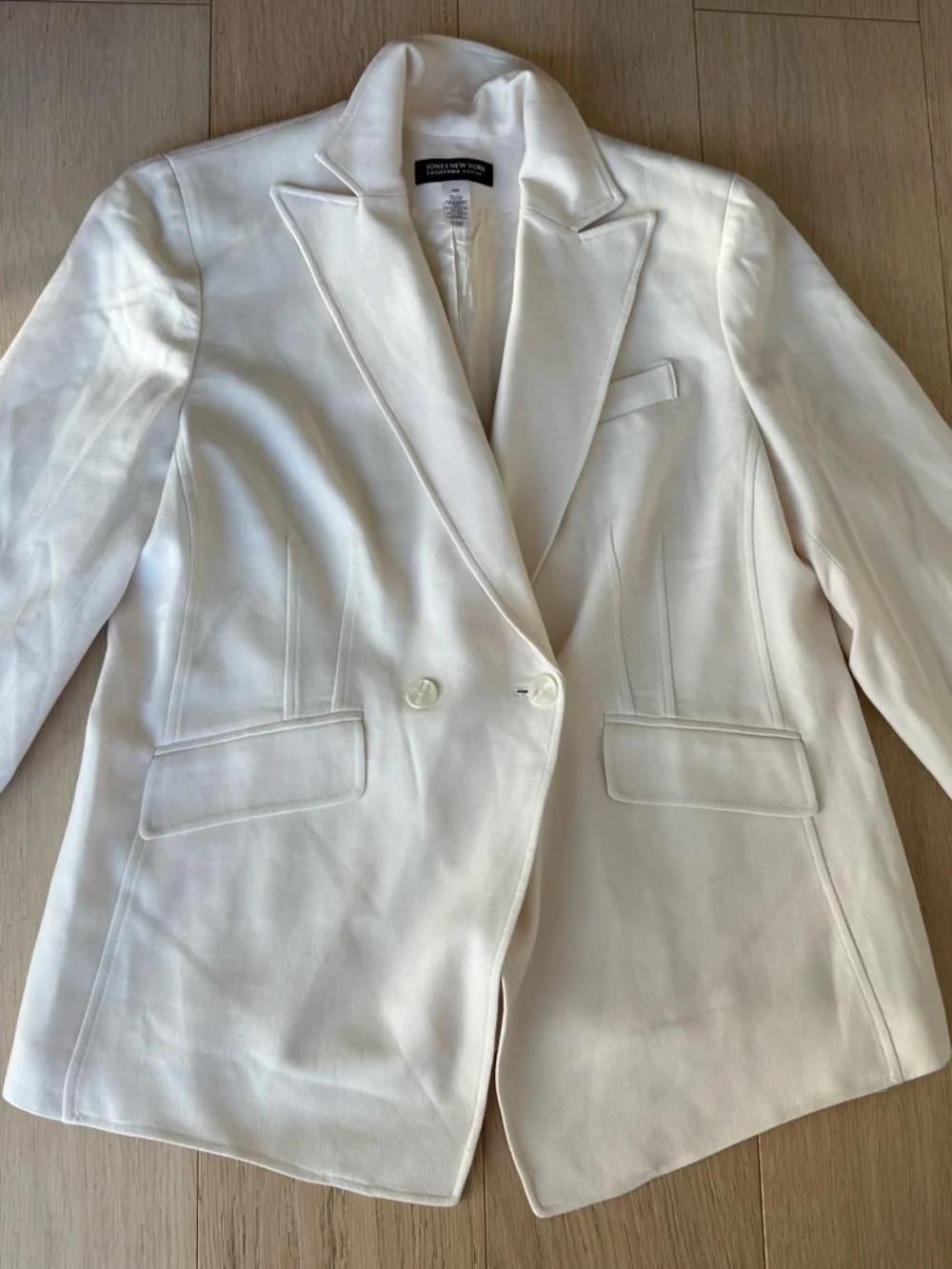 Ivory 100% Wool Blazer 14W ✨ Classic Tailored Quiet Luxury Jacket Feminine - Picture 10 of 10